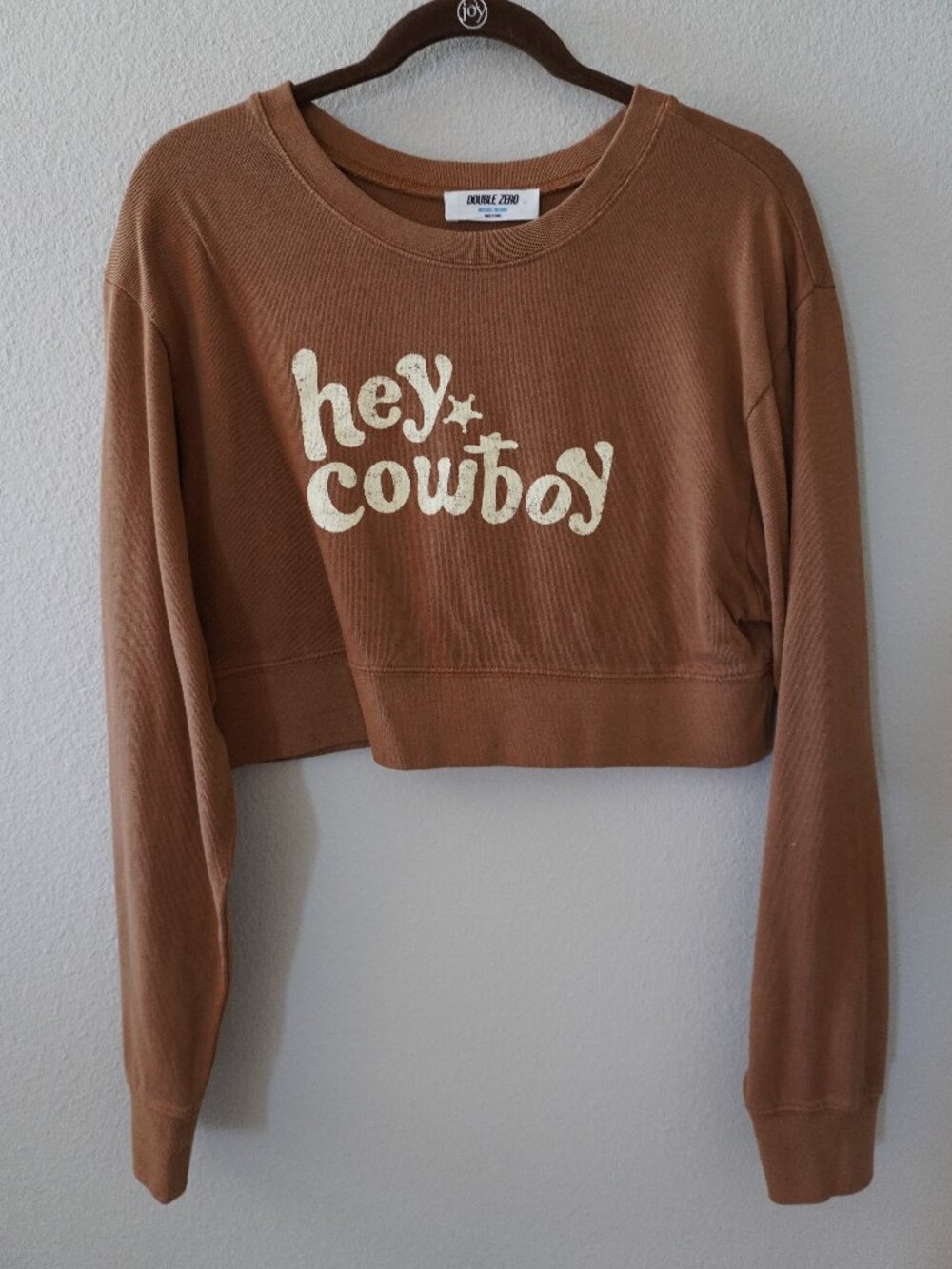 Double Zero Super Crop Hey Cowboy Top